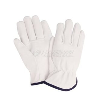 White Leather Driving Gloves Fleece Lined