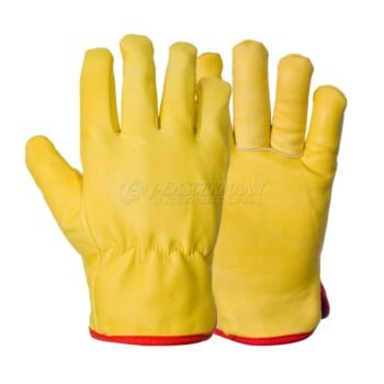 Yellow Leather Driving Gloves Unlined
