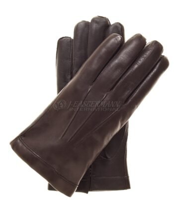 Mens Lined Touch Screen Winter Leather Gloves