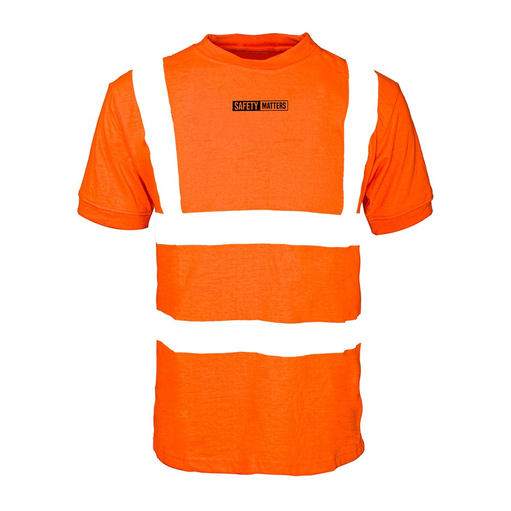 Short Sleeve Orange Hi Vis T-Shirt Birds Eye Mesh Fabric Shirt