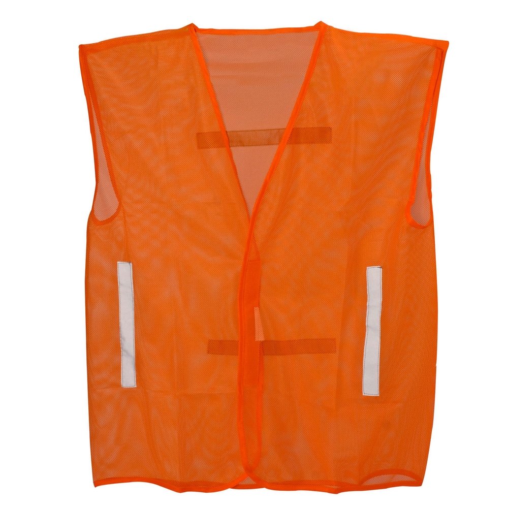 Orange Mesh Safety Vest with Reflectors & Velcro Fastening