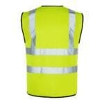 Yellow Hi Vis Vest Polyester Fabric Velcro Fastening