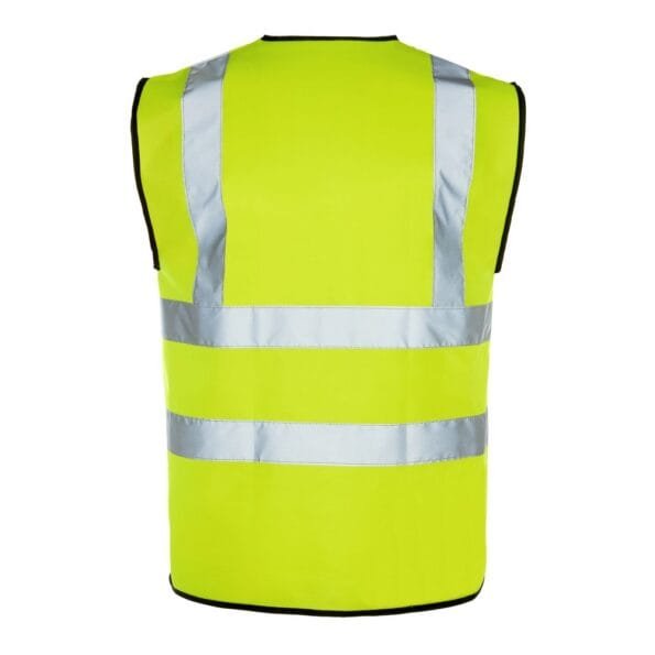 Yellow Hi Vis Safety Vest Polyester Fabric Velcro Fastening