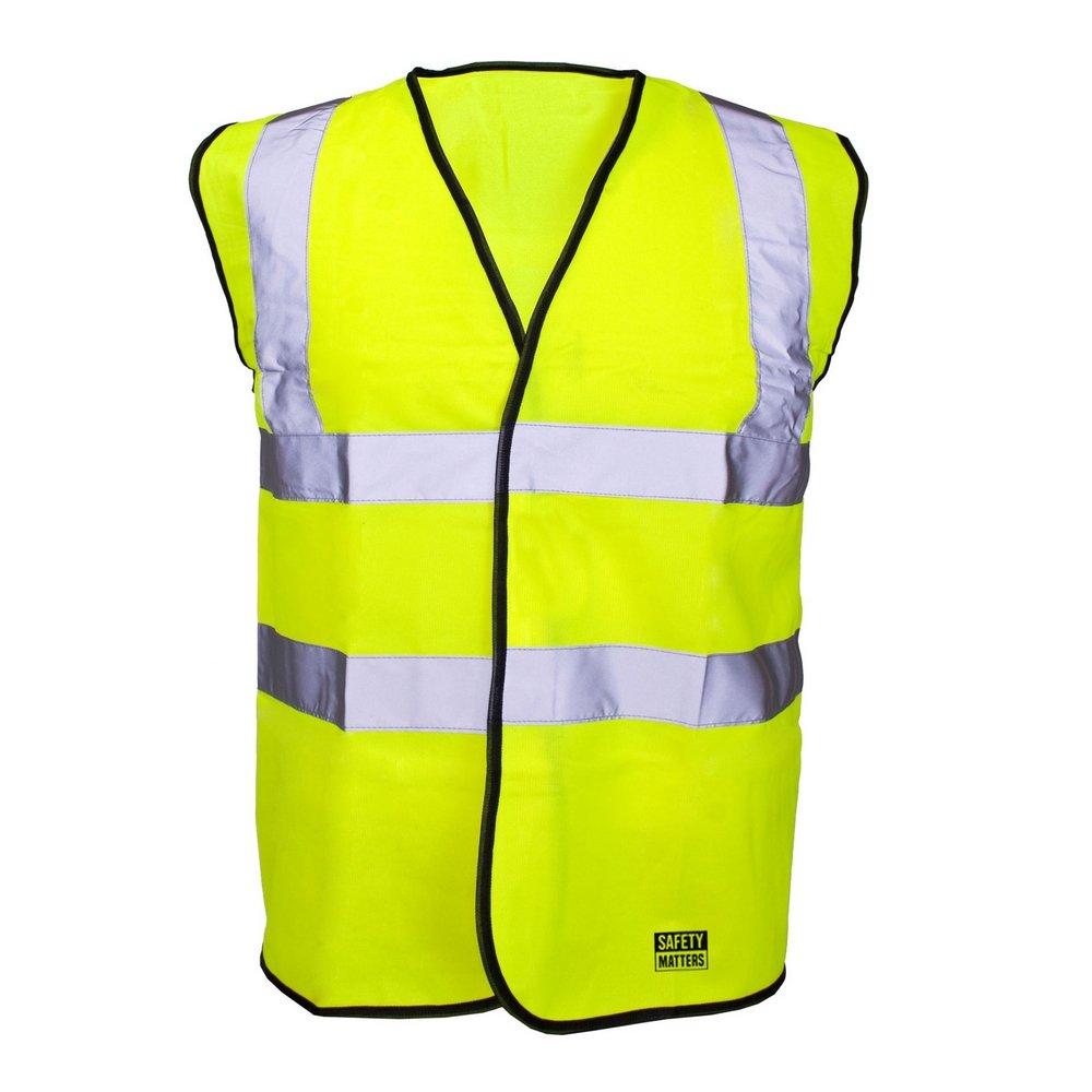 Yellow Hi Vis Safety Vest Polyester Fabric Velcro Fastening