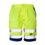 Yellow Hi Vis Cargo Shorts Poly Cotton Fabric with Reflectors