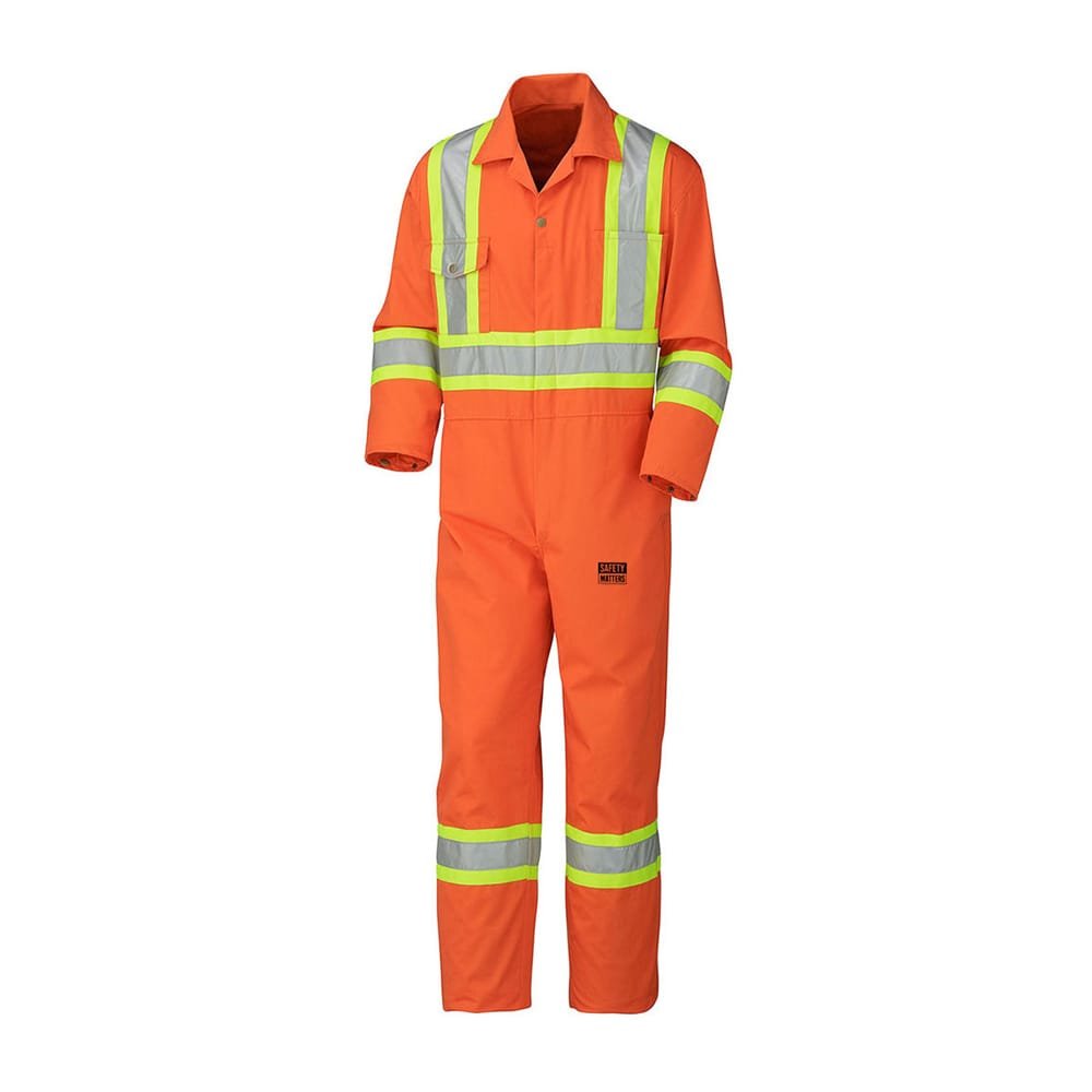 Poly Cotton Orange Hi Vis Traffic Safety Coverall