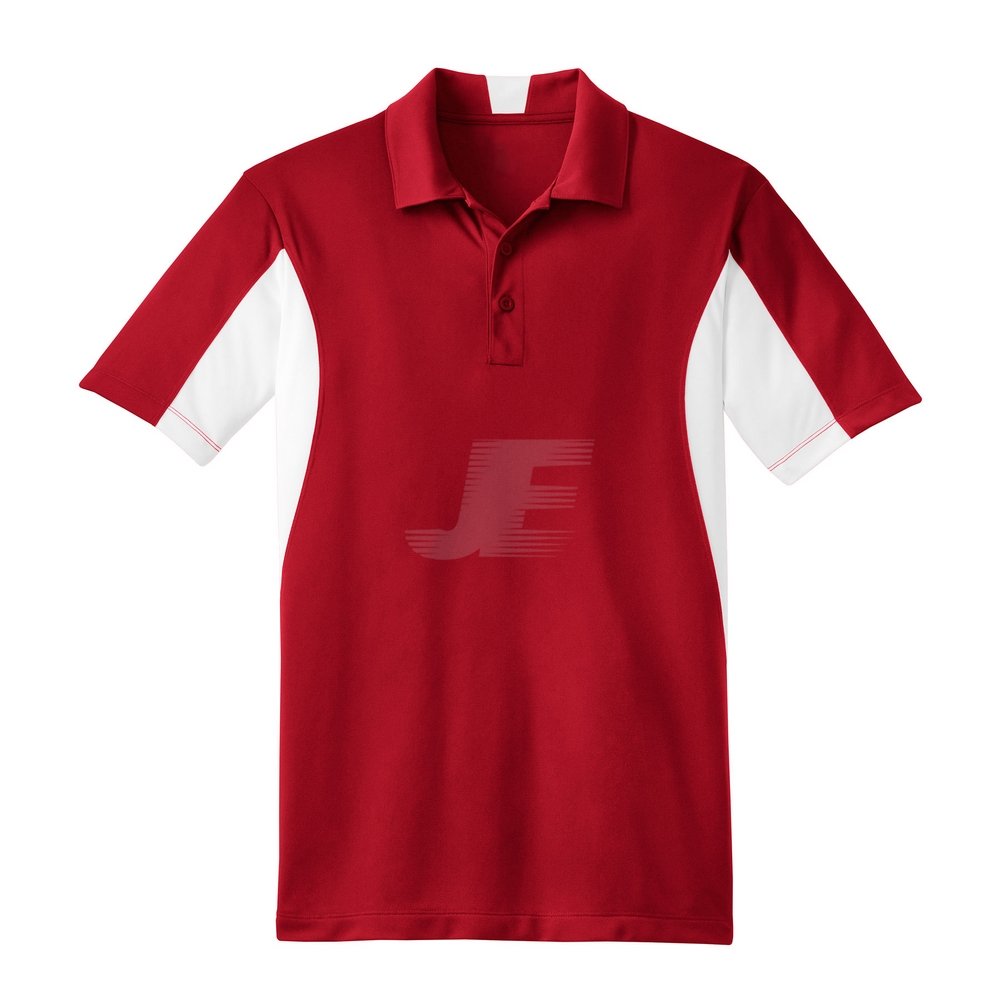 Mens Red & White Sports Polo Shirt