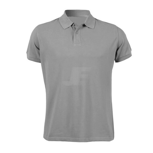 Mens Solid Grey Color Two Button Short Sleeve Polo Shirt