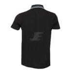 Mens Long Placket Striped Collar Half Sleeve Polo Shirt