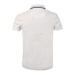 Mens Long Placket Striped Collar Half Sleeve Polo Shirt