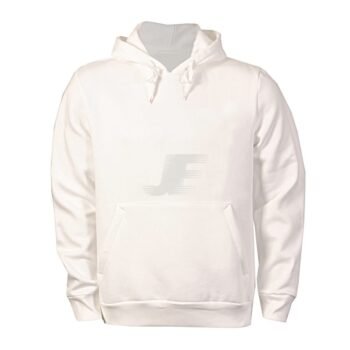 Mens Heavyweight Pullover White Fleece Hoodie