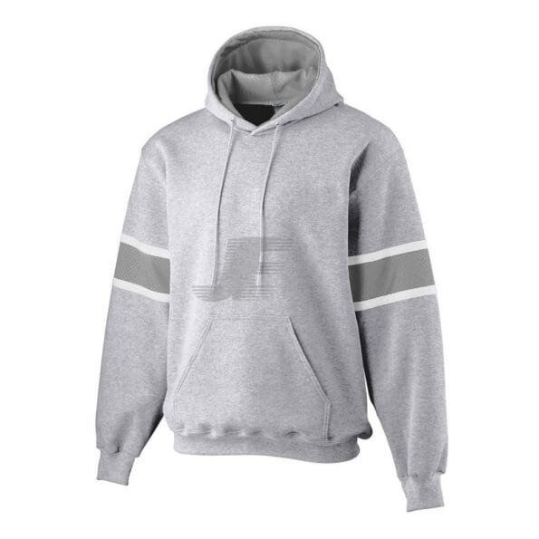 Custom Sports Team Grey Striped Pullover Fleece Hoodie