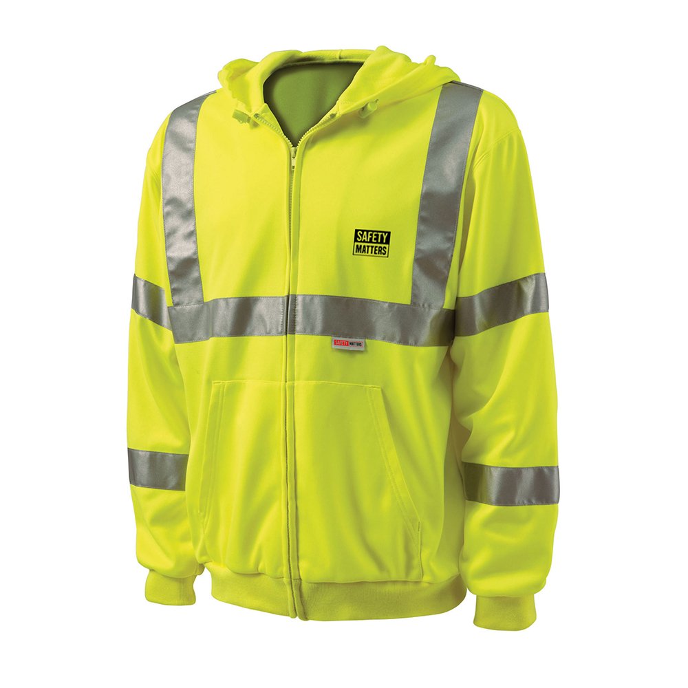 Workwear Clothing Reflective Strips High Visibility Fleece Hoodie