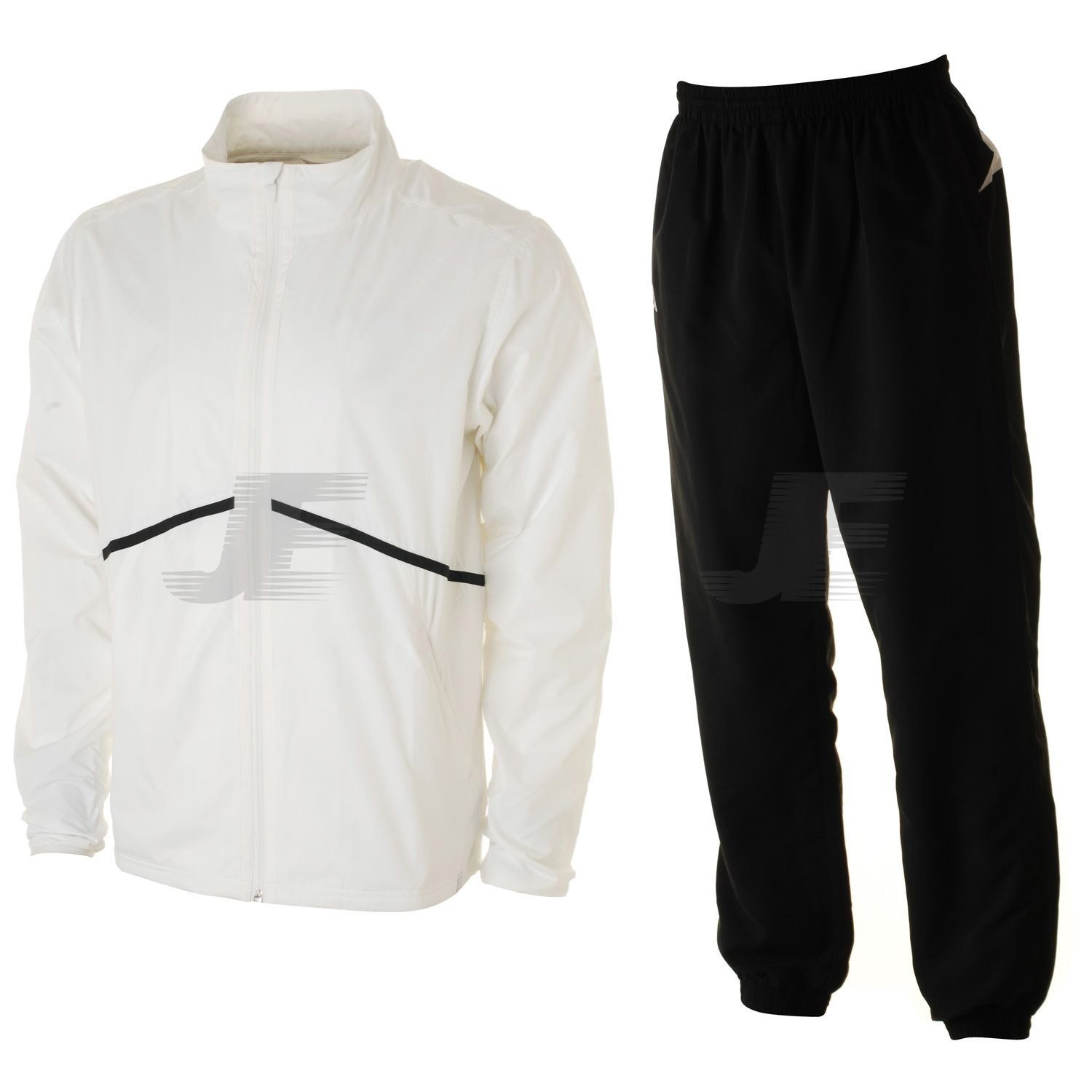 White & Black Two Tone Zip Up Jogging Track Suit