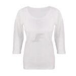 Women Shorten Sleeve Cotton Deep Neck T-Shirt