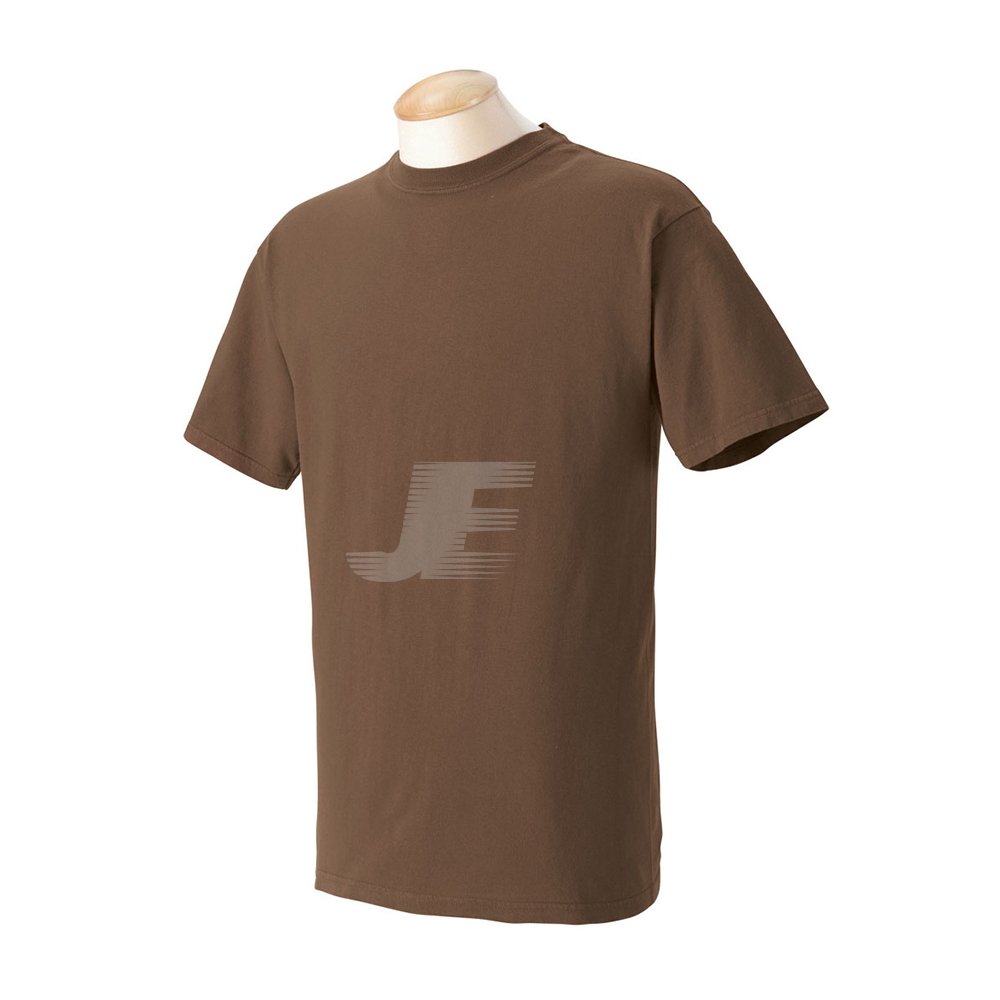 Mens Jersey Fabric Brown Blank Short Sleeve T-Shirt
