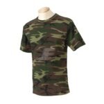 Custom Logo Round Neck Short Sleeve Green Camouflage T-Shirt