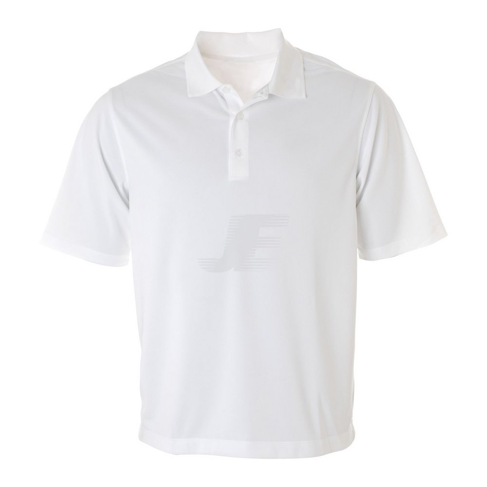 Mens Lightweight Quick Dry White Interlock Golf Shirt
