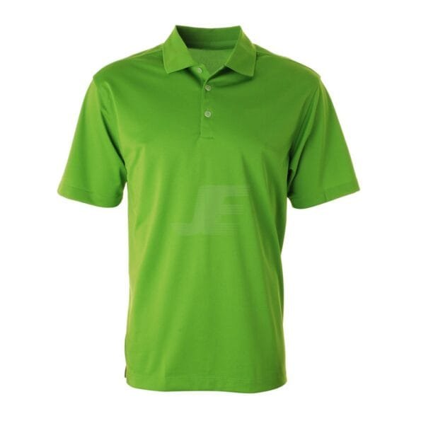 Mens Plain 3 Button Golf Shirt - Green