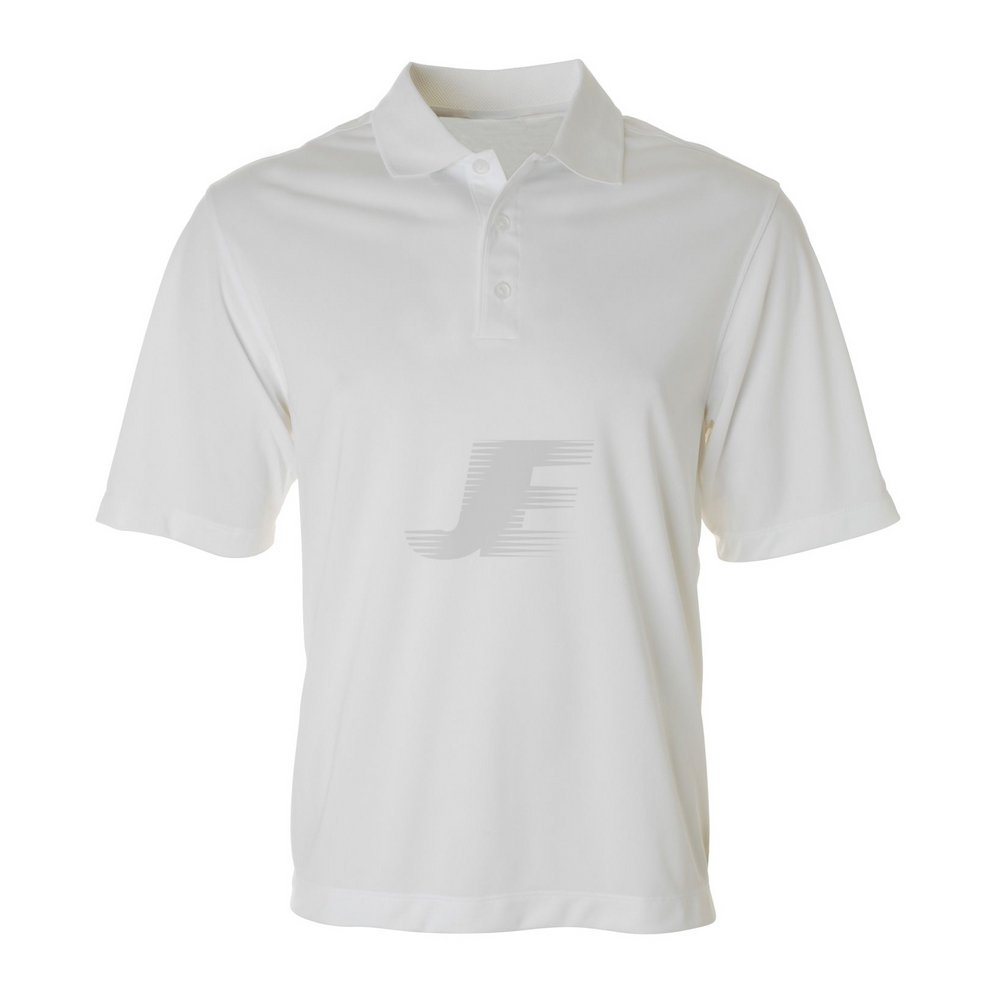 Mens Plain 3 Button Golf Shirt - White