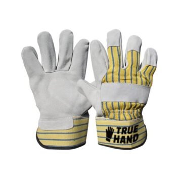 Premium Quality Rubberized Cuff Yellow Leather Work Gloves