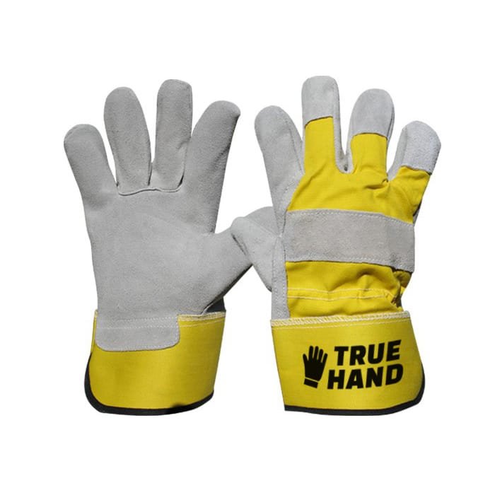 Premium Yellow Rubberized Cuff Leather Industrial Working Gloves