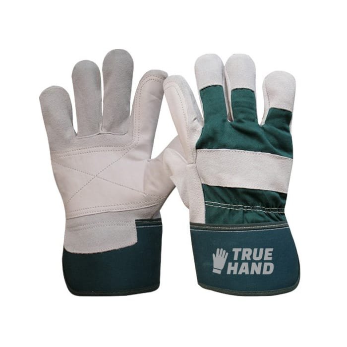 Grain Leather Double Palm Green Rigger Gloves