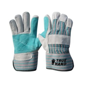 Industrial Wear Green Leather Double Palm Work Gloves