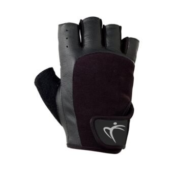 Black Synthetic Leather Weight Lifting Gloves
