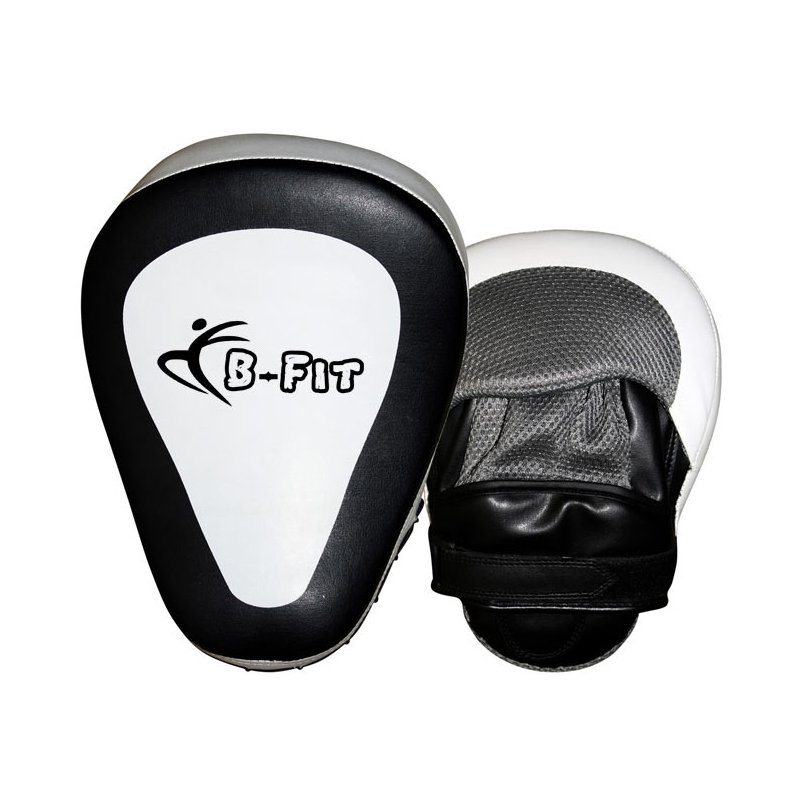 Professional Black and White Leather Focus Pads Curved