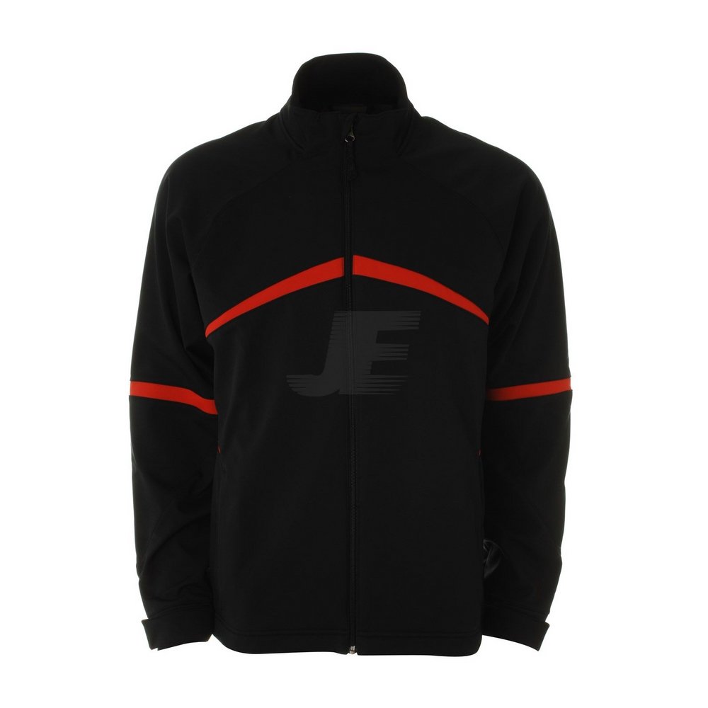 Mens Black & Red Outdoor Sports Team Softshell Jacket