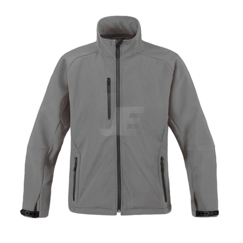 Mens Grey Winter Softshell Jacket With Waterproof Zippers