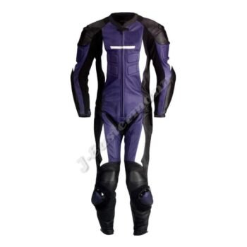 Mens 1 Piece Professional Leather Motorbike Racing Suit JEI-7013