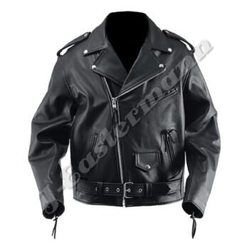 Mens Black Genuine Leather Classic Motorcycle Jacket JEI-7200