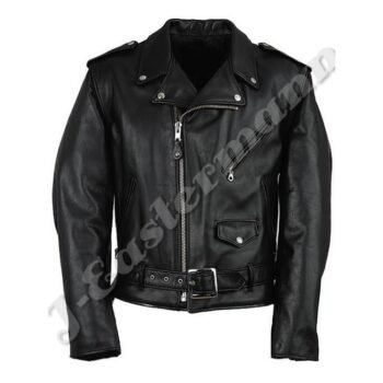 Mens Classic Leather Motorcycle Jacket JEI 7201
