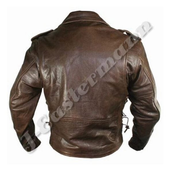 Mens Leather Classic Motorcycle Jacket JEI-7204