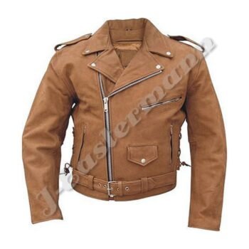 Mens Brown Suede Leather Motorcycle Jacket JEI-7210