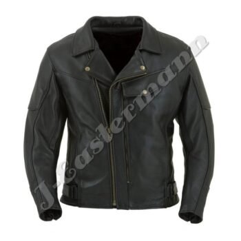 Mens Classic Leather Motorcycle Jacket JEI 7214