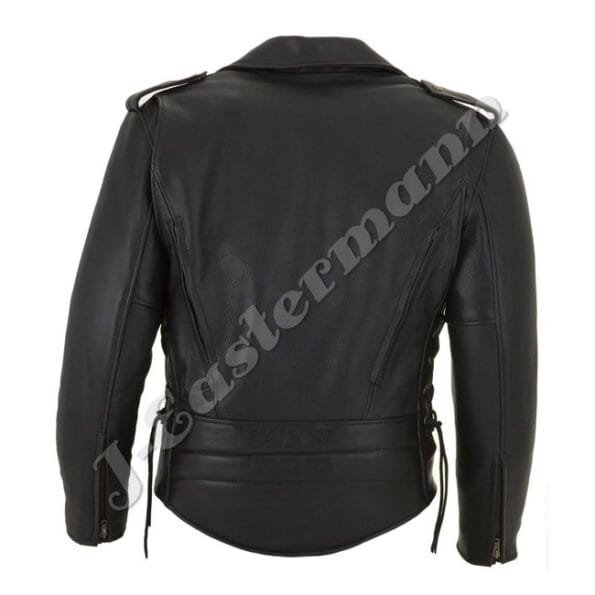 Mens Vented Classic Leather Motorcycle Jacket JEI 7216