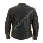 Mens Vented Classic Leather Motorcycle Jacket JEI 7218