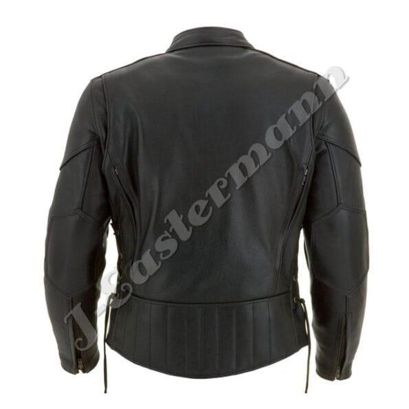 Mens Vented Classic Leather Motorcycle Jacket JEI 7218