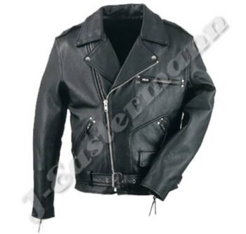 Mens Classic Leather Motorcycle Jacket JEI-7219