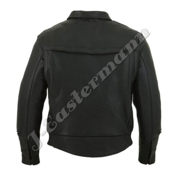 Mens Vented Bomber Leather Motorcycle Jacket JEI 7224