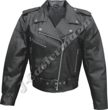 Ladies Classic Leather Motorcycle Jacket JEI-7233