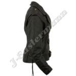 Ladies Black Classic Leather Motorcycle Jacket JEI 7234