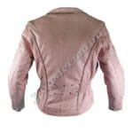 Ladies Pink Classic Leather Motorcycle Jacket JEI 7235