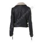 Ladies Fur Leather Motorcycle Jacket JEI 7237