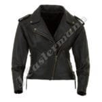 Ladies Classic Leather Motorcycle Jacket JEI 7238