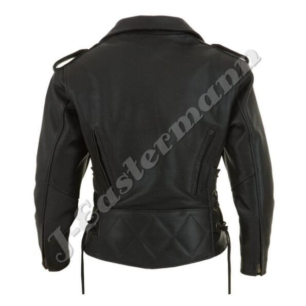 Ladies Classic Leather Motorcycle Jacket JEI 7238