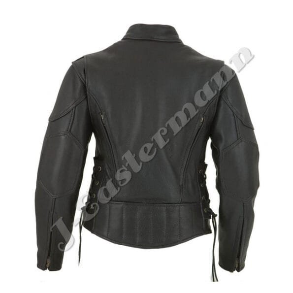 Ladies Vented Classic Leather Motorcycle Jacket JEI 7244